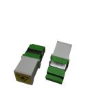 SC APC Simplex Fiber Connector Adapter No Flange Green White Metal Clamp Laser