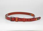 Retro Embroidered 23mm Cowhide Women Leather Belt Alloy Buckle