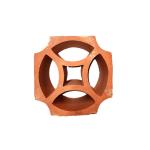 Ventilation 200*100mm Decorative Terracotta Bricks Perforated Red Clay Wall