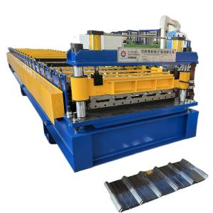Wholesale 0.2mm-0.5mm Thickness Egypt Popular Trapezoidal Roof Tile Roll Forming Machine with 1100mm Effective Width from china suppliers