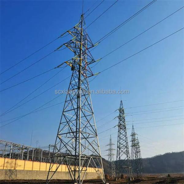 Multi-circuit Galvanized Lattice Steel Electric Power Transmission Towers