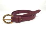 Vintage 130cm Womens Genuine Leather Belt With Gold Buckle
