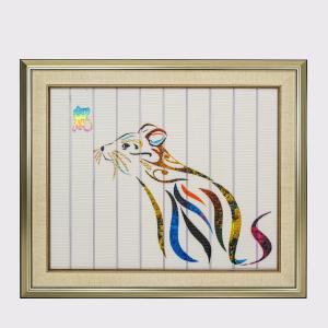 Wholesale Chinese Zodiac Framed Art Twelve Animals Rat Home Decor Ribbon Painting Hotel Wall Hanging Decorative Wall Art from china suppliers