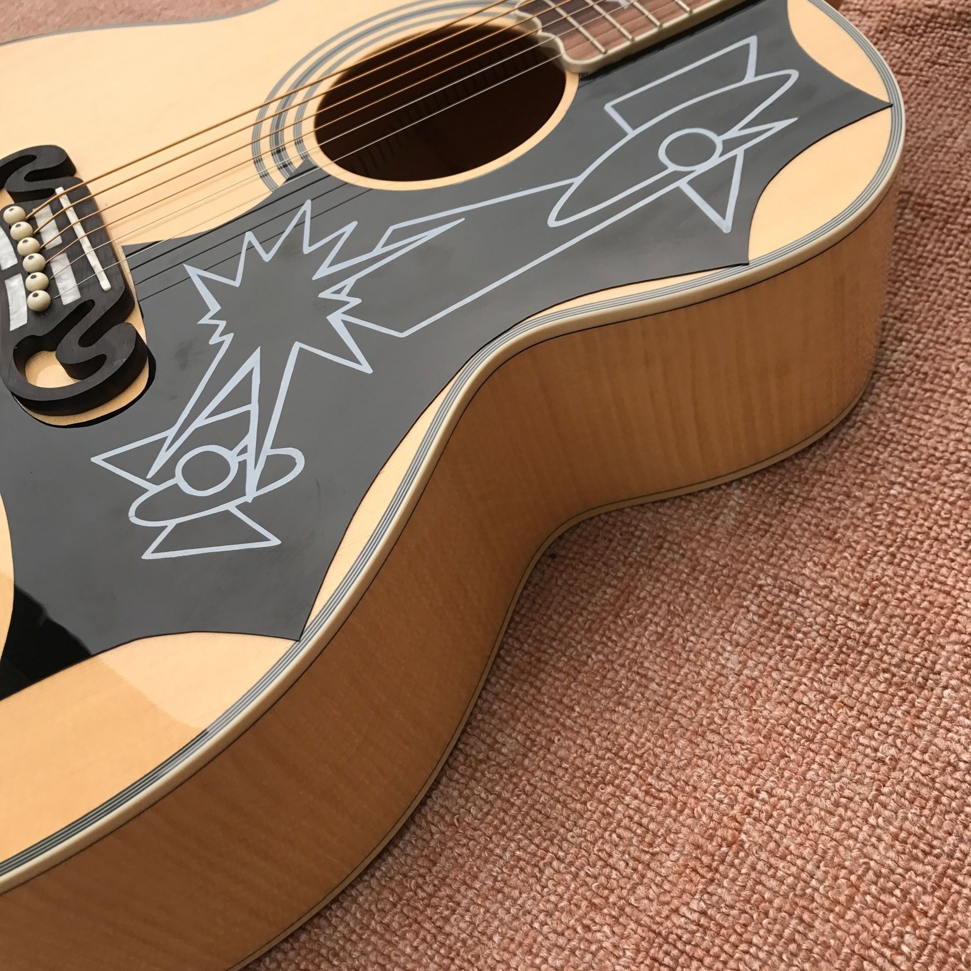 2018 New flamed maple custom G200 acoustic guitar Elvis Presley fretboard inlays