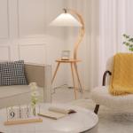 Solid Wood Tray Floor Lamp For Living Room Tea Table Furniture Bedroom Bedside