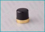 Black 24/415 PP Plastic Bottle Screw Caps Glossy Finish With Gold Line