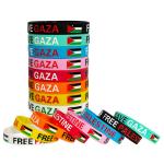 Custom Flag Silicone Wristbands for Souvenir of Free Palestine Save Gaza Printed