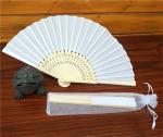Rib Fabric Bamboo Small Folding Hand Fan Custom Logo Multicolor