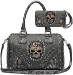 SUGAR SKULL DAY OF THE DEAD PUNK ART PURSE REMOVABLE STRAP WOMEN SATCHEL HANDBAG