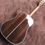 Custom 41 Inch D Solid Spruce Wood Top Sandalwood Back Side Acoustic Electric
