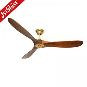 China 3 Wooden Blades Decorative 60 Inch Ceiling Fan 220V With Remote Control on sale