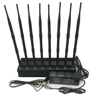 Quality 8 Antennas High Power GPS/ WiFi/ VHF/ UHF Cell Phone Jammer for sale