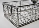 Healthy Rectangle Polished Metal Wire Basket With Movable Handles