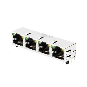 Wholesale LPJE401-0AHNL Tab Up Green/Yellow LED 1X4 Port RJ45 Modular Jack Without Integrated Magnetics from china suppliers