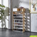 NC Painting MDF Wooden Storage Shelf 7 Layers 140cm Height For Saving Space