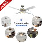 Soundless 50HZ Living Room Ceiling Fan With Light Four MDF Blade
