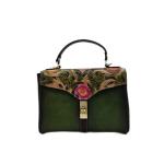 Embossed Retro Handbags For Girls Real Leather Shoulder Bags With Strap FGRE10