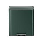 Rolling Cover Type 28L*2 Stainless Steel Soft Close Square Pedal Trash Bin for