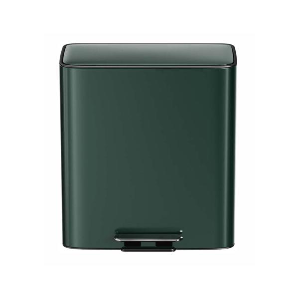 Rolling Cover Type 28L*2 Stainless Steel Soft Close Square Pedal Trash Bin for
