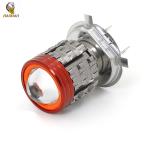 15W Metal White Yellow Flash Pink Ring LED Lens H4 BA20D Motorcycle Headlamp