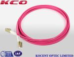 OM4 Pink Violet Duplex Fiber Patch Cable 3.0mm Diameter For Metro Local Area