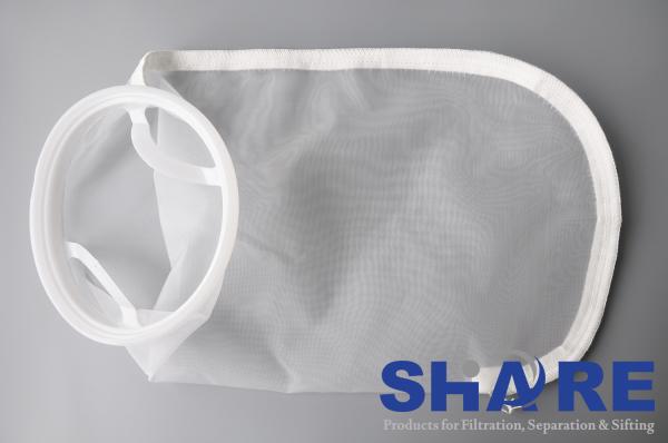 Liquid Filtration Sewn Polyester Filter Bag , Nylon Screen Mesh Fabric Rating 1