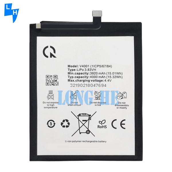 High Capacity V4001 Black Battery 4000mAh Original Replacement for Vsmart Joy