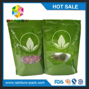 Wholesale Green Tea Bags Packaging Printed Mylar Stand Up k Bag With Clear Window from china suppliers