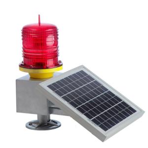 Wholesale 30LED Red Solar Obstruction Light Aviation Warning Lamp with Solar Panel For Tower Crane High Building from china suppliers