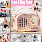 Portable Audio Player Hifi Stereo TF USB FM Radio Wireless Retro Blue tooth