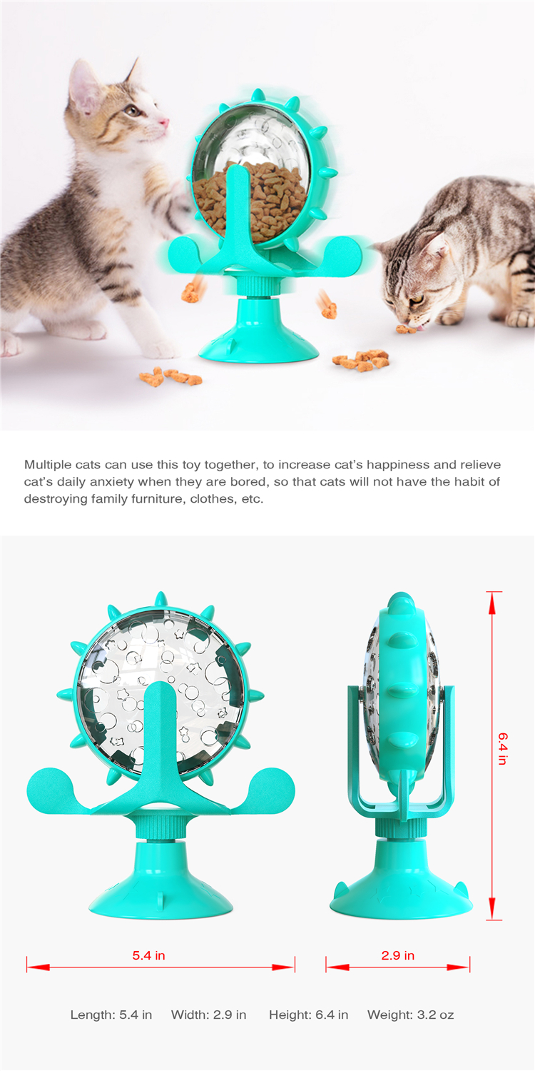 2021 Interesting New Product Cat Snack Dispenser Interactive Small Pet Toy Leaking Supply Windmill Kitten Feeder