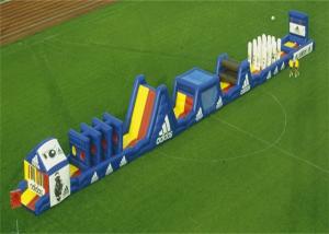 Wholesale Blue Long Inflatable Obstacle Course Combo For Outdoor Blow Up Games from china suppliers