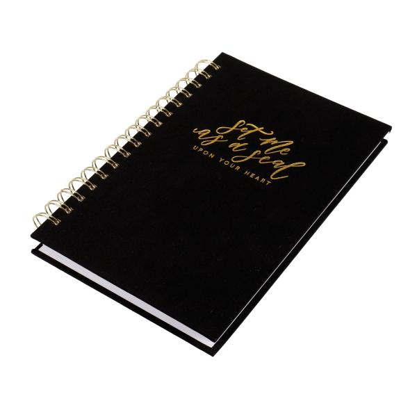 140*210mm Organizer Planner Book A5 Gold Wire 120GSM Fabric Cover Diary Coils