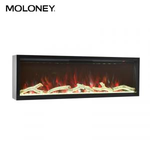 China 47inch Built-In Heater Black Steel Frame Option Media Electric Fireplace on sale