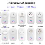 Tuya WIFI Smart Socket Smart Plug EU UK Swit AU BR FR JP Israel Ita ZA Plug 10A