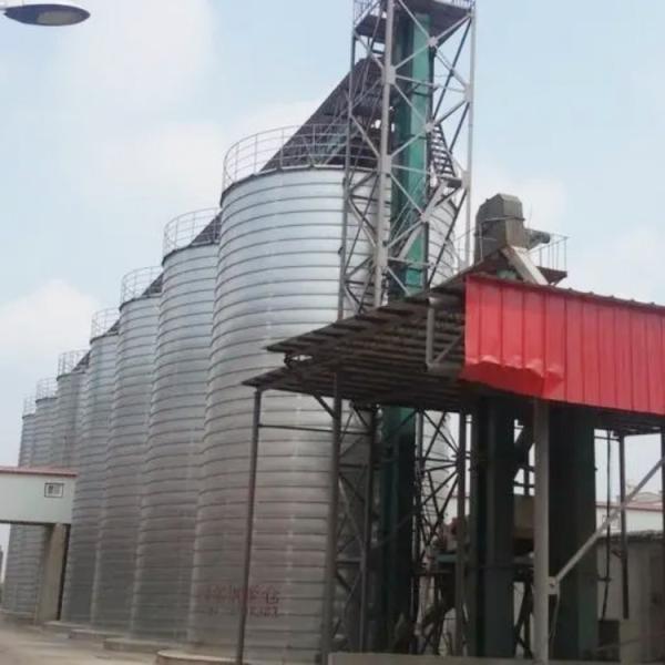 Spiral Steel Storage Silo Tank For Grain , Cement Storage Silo Corrosion