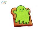 Twill Background Cute Cartoon Green Color Laser Cut Towel Chenille For Bag