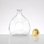 Small Glass Bottles for Whisky Flat Shape and Aluminum Plastic PP Collar