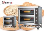 Double Deck Gas Industrial Baking Oven Four Trays For Restaurant