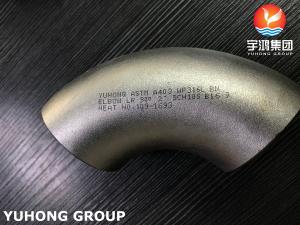 Wholesale B16.9 ASTM A403 WP316L 90 Degree LR Elbow Stainless Steel Butt Weld Fitting from china suppliers