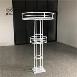 Saixin new custom 1.5m tall large double round white wrought iron flower stands