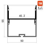 LED Strip Extruded Aluminum Profile Channel , Suspended LED Aluminum Profile