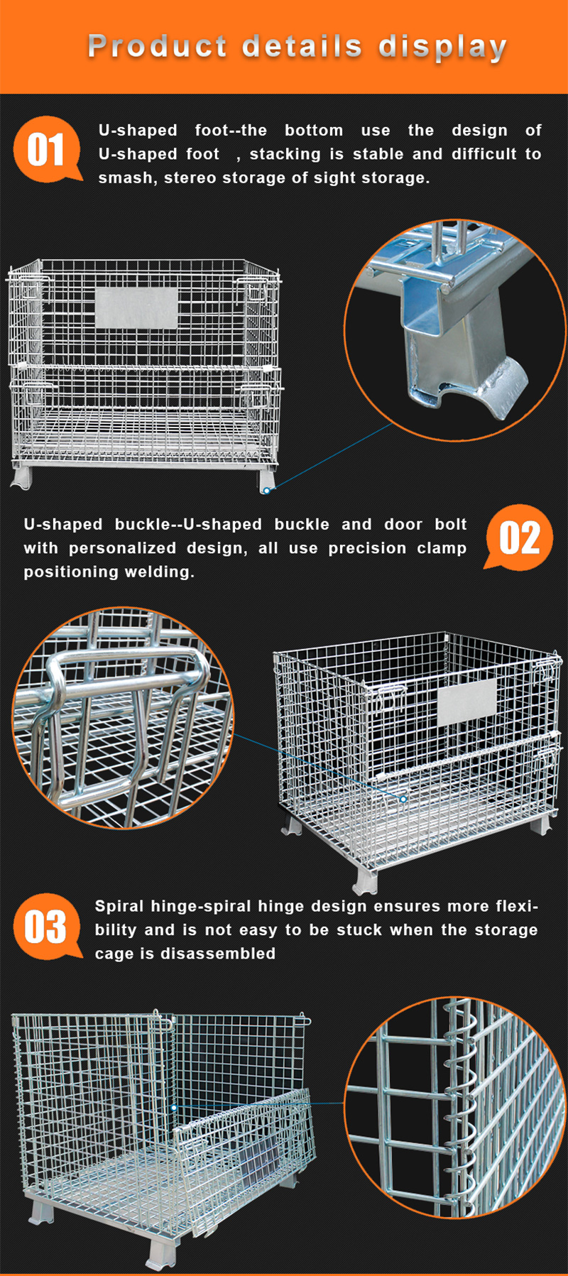 600kg Warehouse Storage Cages With Wheels For Supermarket Odm