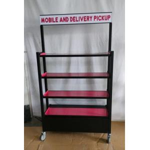 37.75'' Wide Mobile Shelving Carts Mobile Shelf Trolley With Graphics