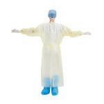 Hospital Medical Disposable Isolation Gown Yellow PP PE 48gsm