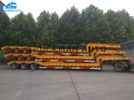 3-6 Axles Low Bed Truck Trailer , Low Bed Container Semi Trailer 60t