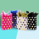CMYK 4 Color Offset Printing Portable Store Shopping Carry Small Paper Bags For