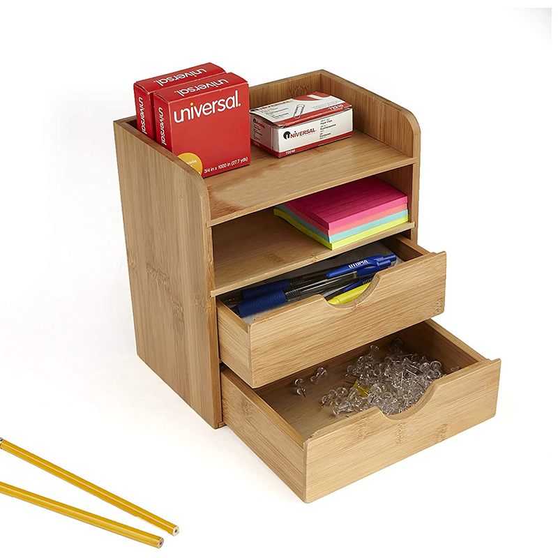 Effortless Organization 4 Tier Wooden Box Storage Drawer Cabinet for Office Supplies