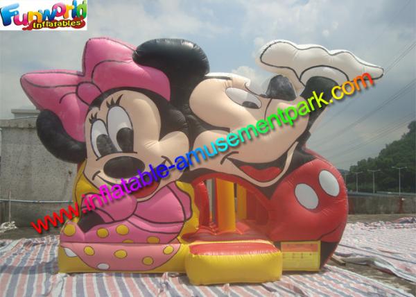 Mickey Mouse Commercial Bouncy Castles , Inflatable Bounce House With PVC