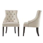 White Leather Tufted High Back Dining Chair , Hotel Upholstered Dining Chairs